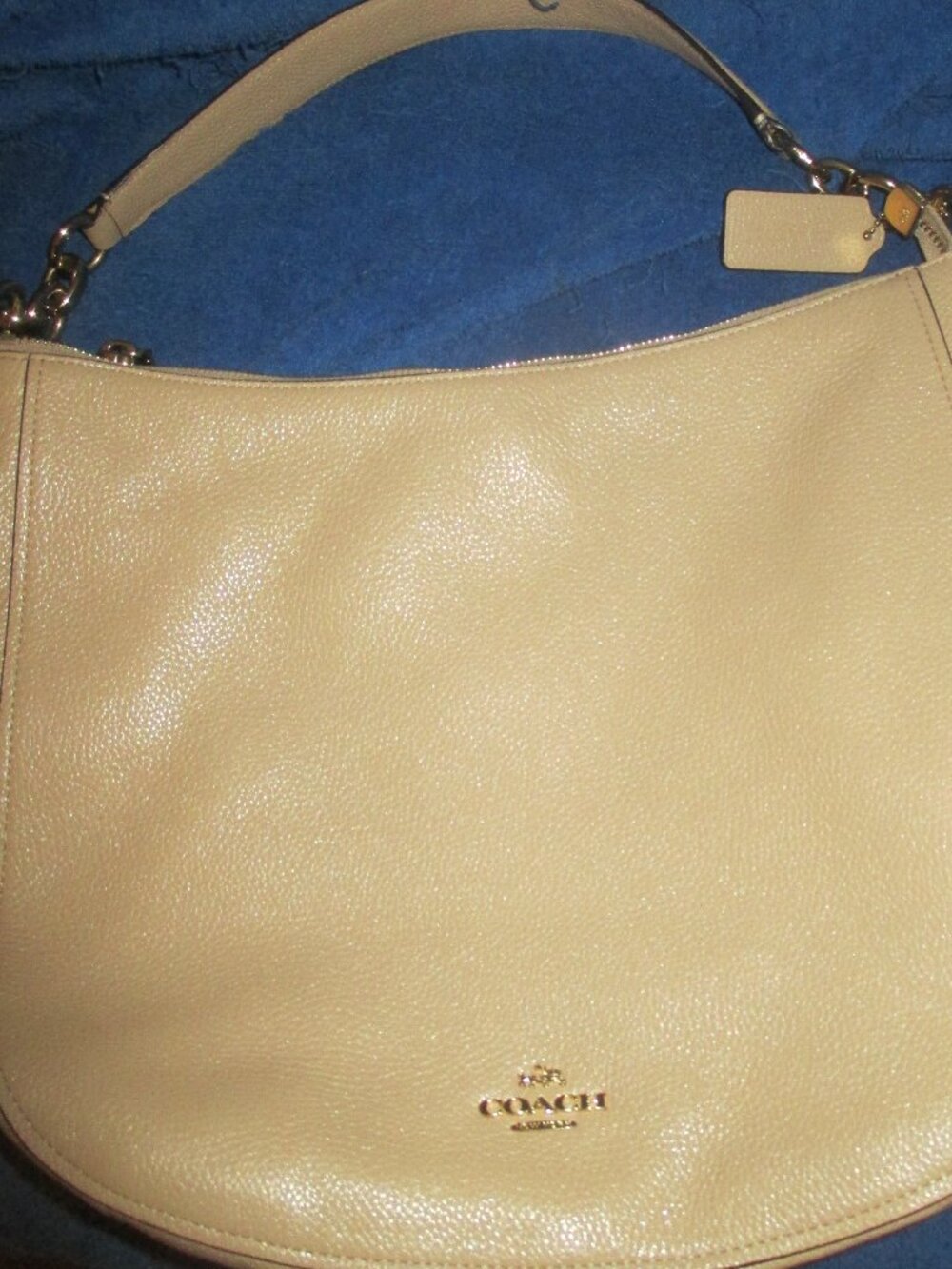 Coach 2 Way Leather Shoulder Bag 58036 J1780 Beige